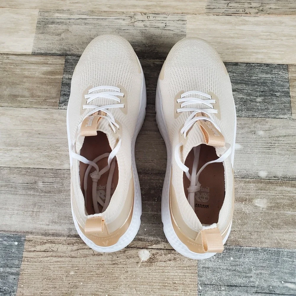 Timberland PRO Setra Knit‎ Womens Work Shoes Sz 7 M Beige Composite Toe Sneakers